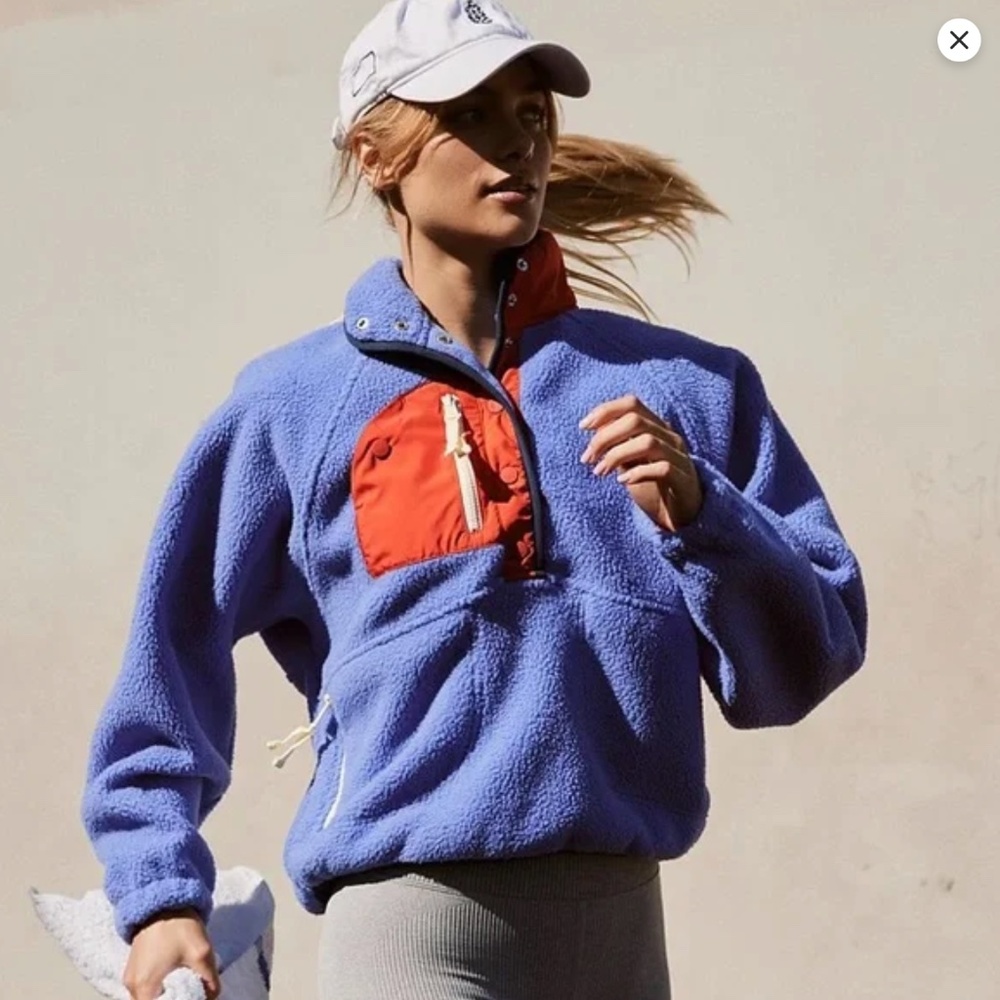NWT Free People Movement Hit The Slopes Colorblock Fleece Pullover